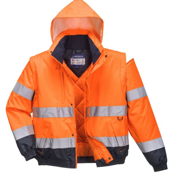 Hi-Vis 2-in-1 Contrast Bomber Jacket Thumbnail